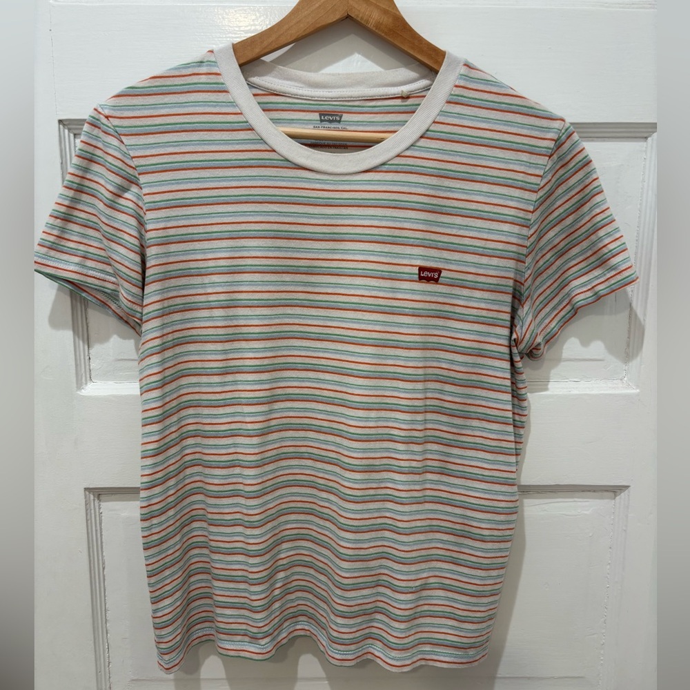 Levi's Striped Short Sleeve Tee - Red, Green, White